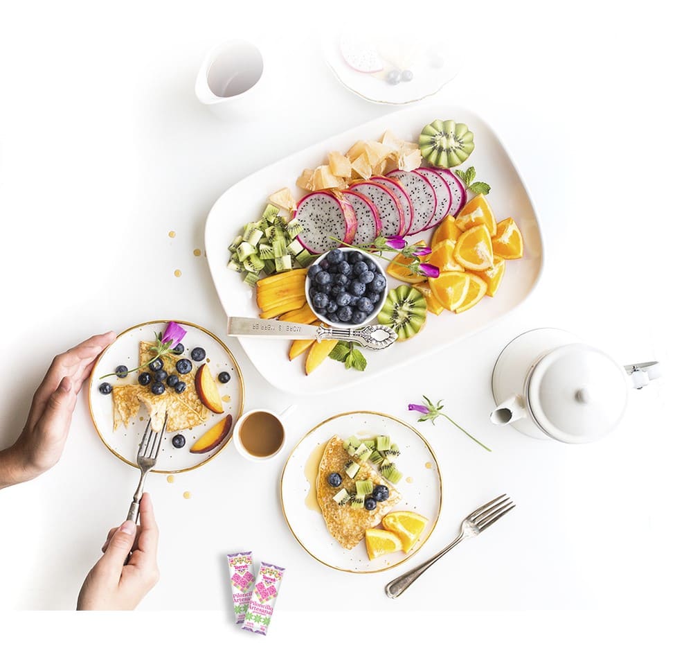 Desayuno con fruta y piloncillo
